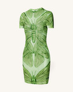 Dragonfly Shell Mini Dress - Green