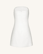 3D Vine Floral Strapless Mini Dress - White
