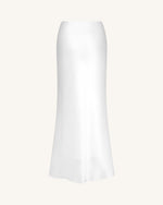 Liquid Satin Mermaid Maxi Skirt - White