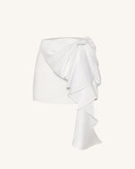 Cascading Bow Mini Skirt - White