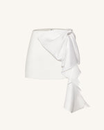 Cascading Bow Mini Skirt - White