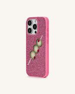 Olive Skewer Rhinestone Phone Case – Pink