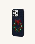 Holiday Wreath Bling Phone Case - Black