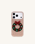 Holiday Wreath Bling Phone Case - Gold
