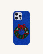 Holiday Wreath Bling Phone Case - Cobalt Blue