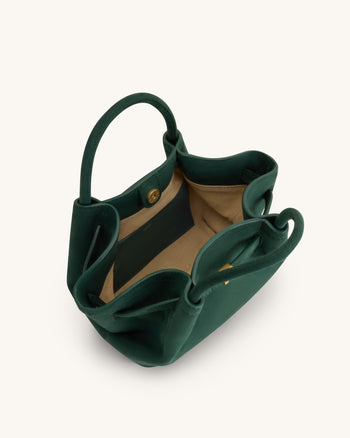 Hana Mini Faux Suede Tote Bag - Forest Green