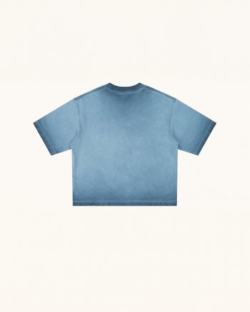 The Angelic Dripping Crystal Wings Tee - Acid Blue