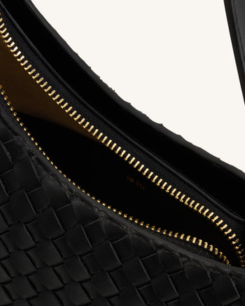 Lyra Woven Shoulder Bag - Black