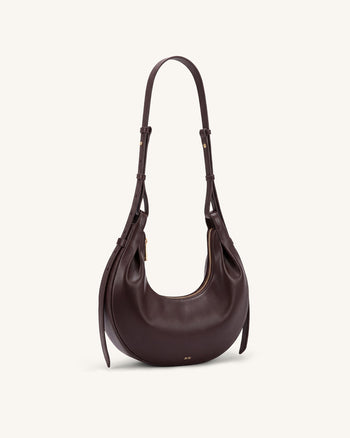 Sharon Crescent Crossbody Bag - Dark Brown
