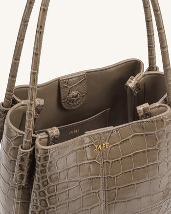Nala Bucket Bag - Taupe Croc