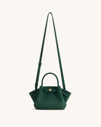 Hana Mini Faux Suede Tote Bag - Forest Green