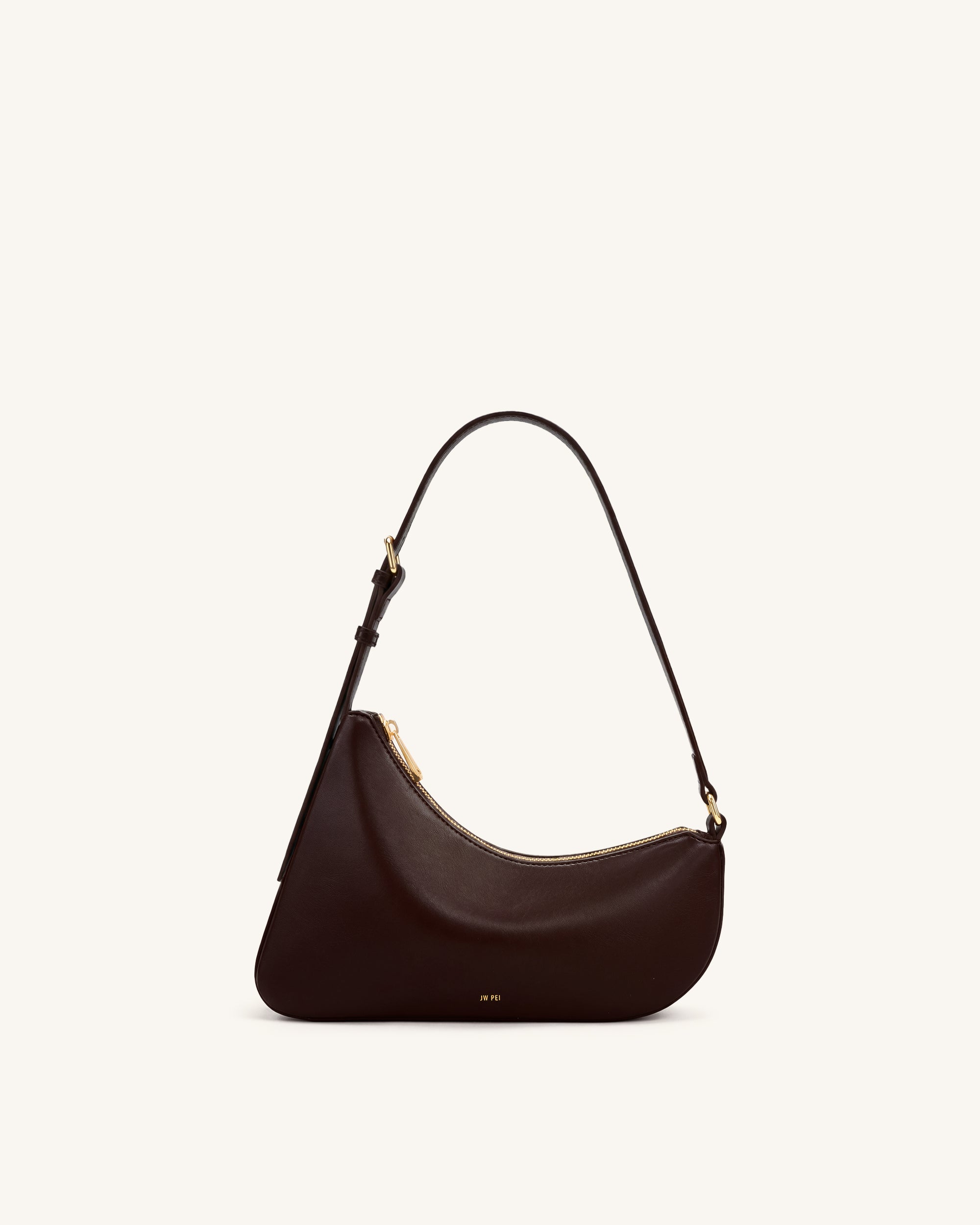 Harlee Curved Zip Shoulder Bag - Dark Brown – JW PEI LATAM
