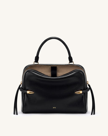 Callie Tusk Detail Shoulder Bag - Black