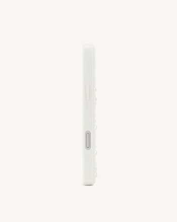 Lemon Slice Faux Pearl Phone Case - White