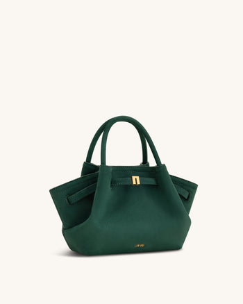 Hana Mini Faux Suede Tote Bag - Forest Green