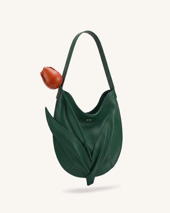 Tulip Shape Shoulder Bag - Forest Green