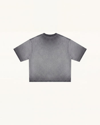 The Enchanted Rhinestone Rose Tee - Washed Gray
