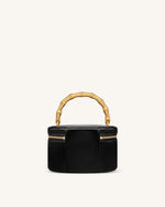 Natalie Metal Geometric Pendant Handle Bag - Black