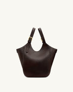 Ines Padlock Tote Bag - Dark Brown