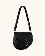 Diana Ring Flap Saddle Bag - Black