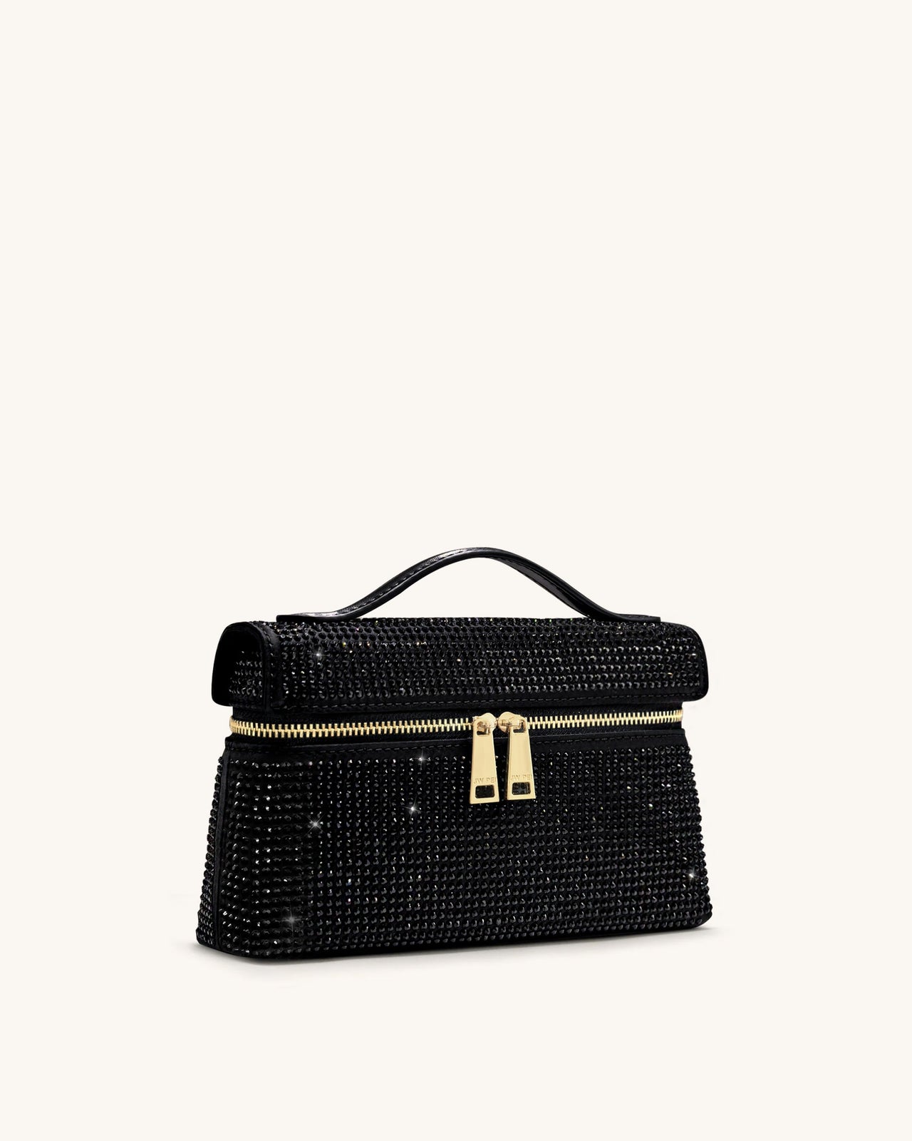 Thea Artificial Crystal Top Handle Bag - Black