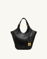 Ines Padlock Tote Bag - Black