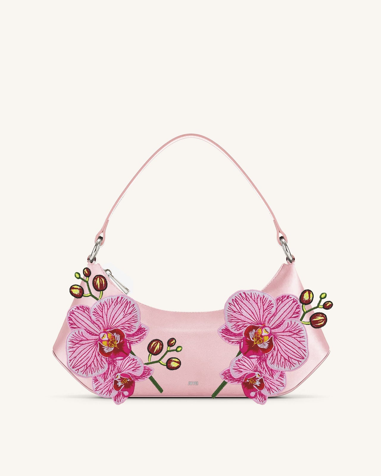 Lily Orchid Embroidered Shoulder Bag - Pink