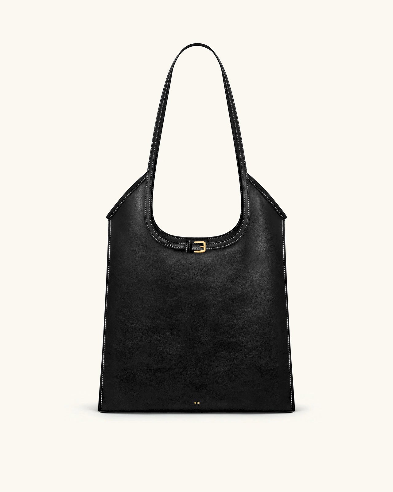 Brooke Belted Embellished Shoulder Tote Bag - Black