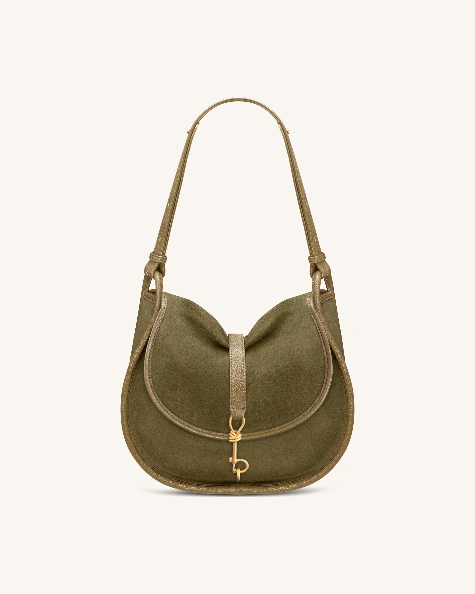 Arla Small Faux Suede Hobo Bag - Olive Green - JW PEI LATAM
