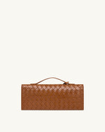 Celeste Woven Textured Envelope Top Handle Bag - Brown