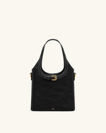 Brooke Mini Belted Embellished Top Handle Bag - Black