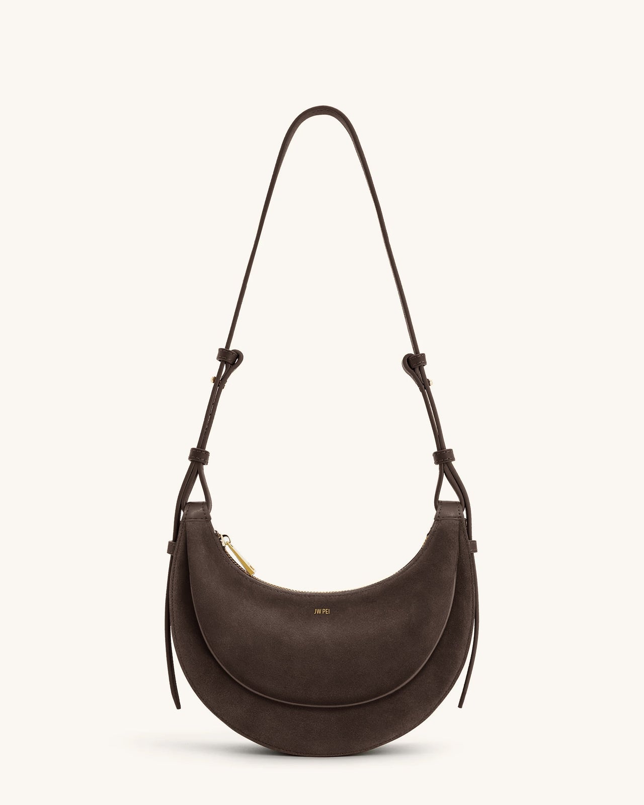 Sharon Faux Suede Crossbody Bag - Coffee Brown