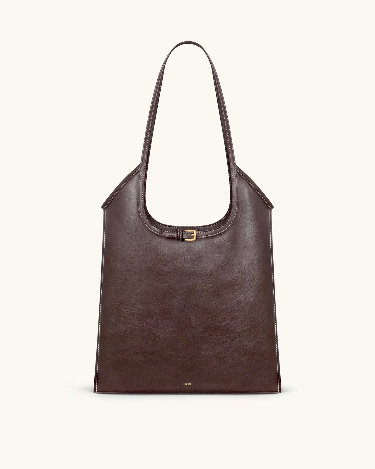 Brooke Belted Embellished Shoulder Tote Bag - Dark Brown