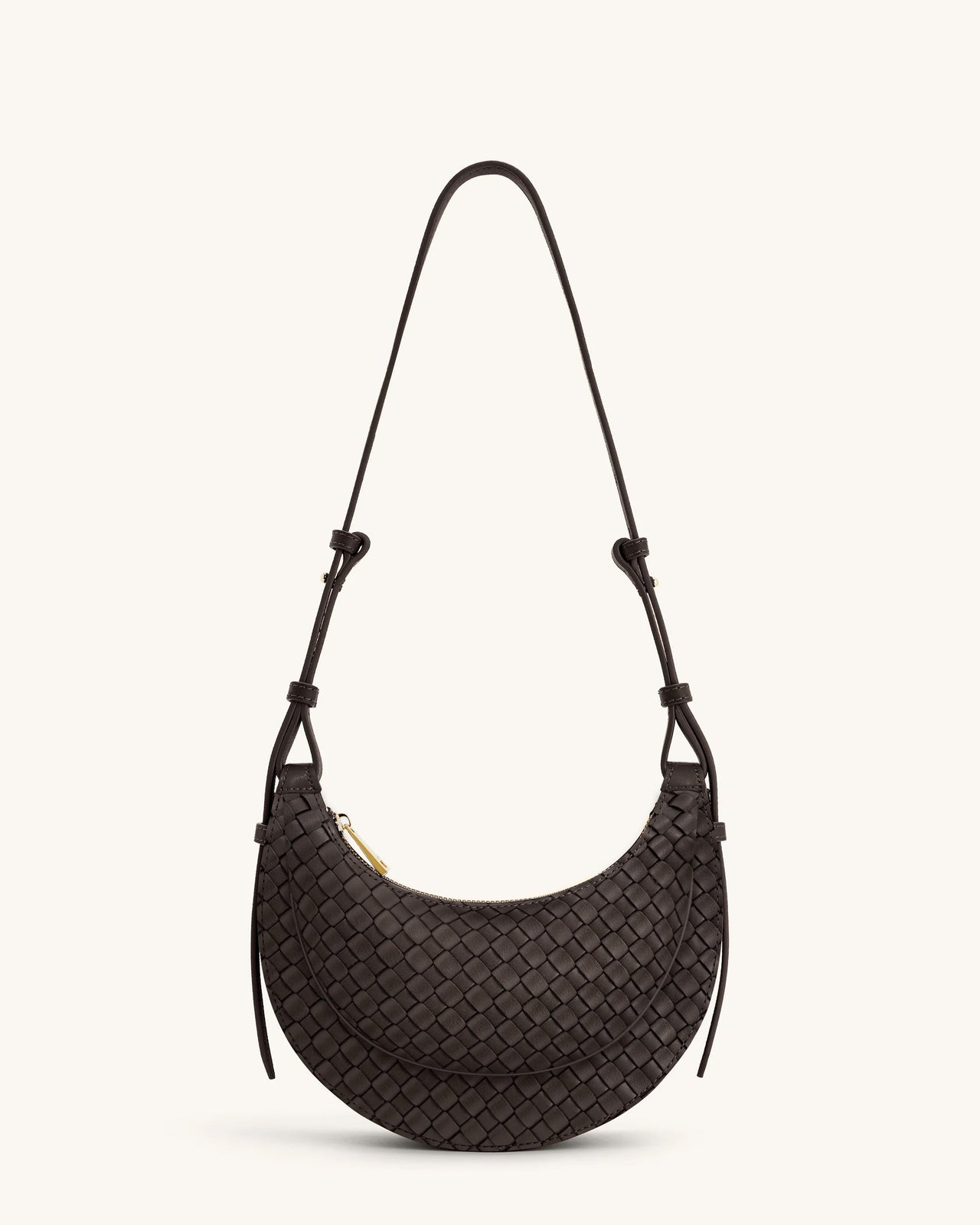 Sharon Woven Crossbody Bag - Coffee Brown