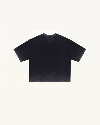 The Enchanted Rhinestone Rose Tee - Faded Black