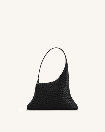 Lyra Woven Shoulder Bag - Black