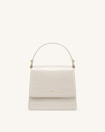 The Fae Top Handle Bag - Ivory Croc