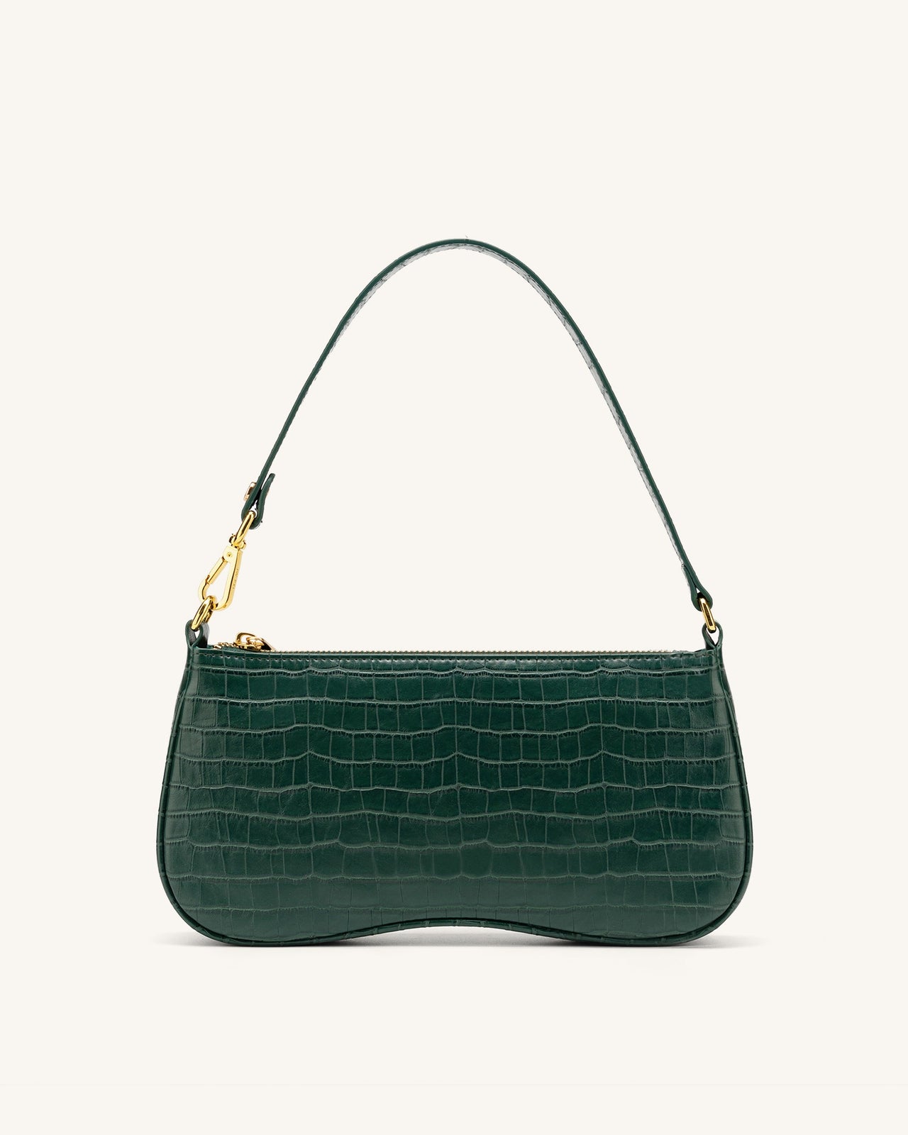 Eva Shoulder Bag - Dark Green Croc