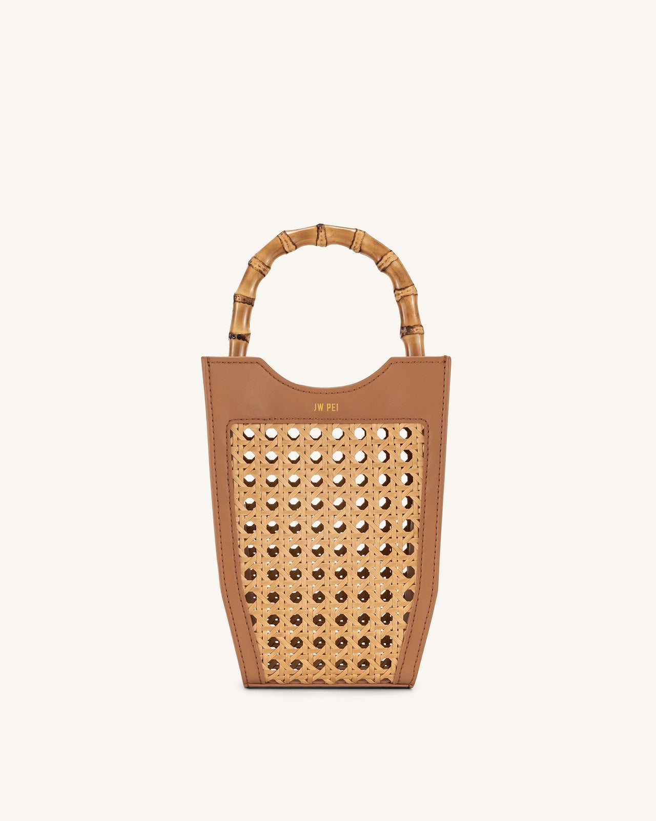 FEI Faux Bamboo Woven Phone Bag - Brown
