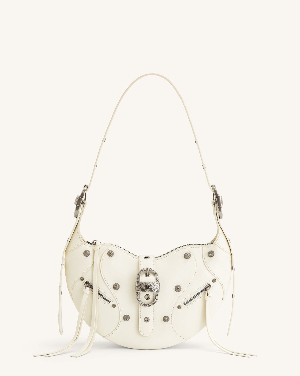 Tessa Crushed Shoulder Bag - White