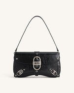 Sia Crushed Shoulder Bag - Black