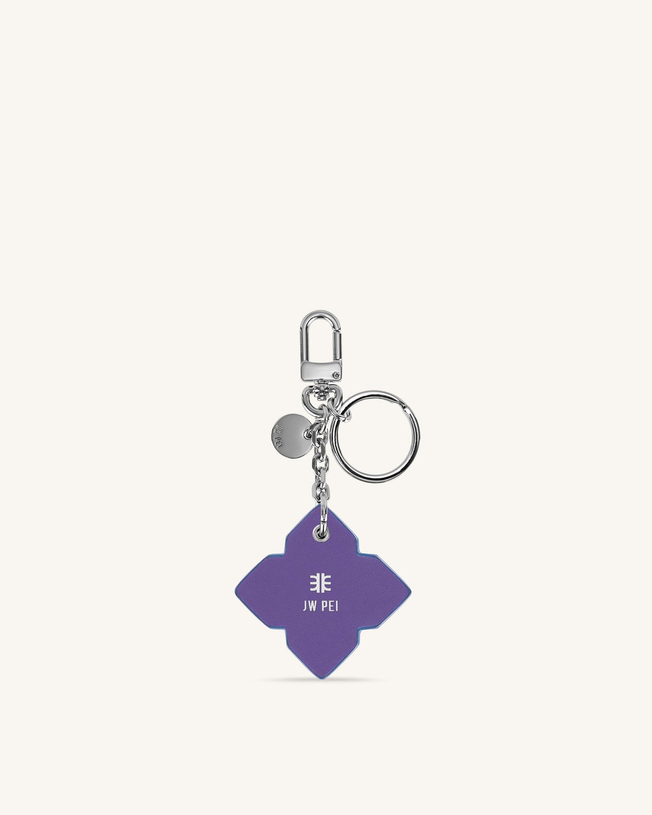 Rhombus Bag Charm And Key Holder - Purple & Classic Blue