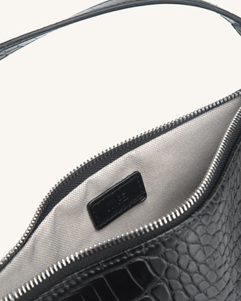 Eva Shoulder Bag - Black Croc