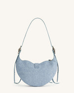 Tessa Denim Embossed Shoulder bag - Blue