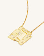 Cosmos Combination Necklace - 18ct Gold Plated & White Zircon