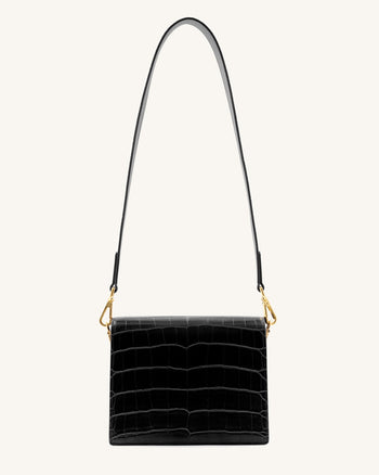 Mini Flap Bag - Black Croc